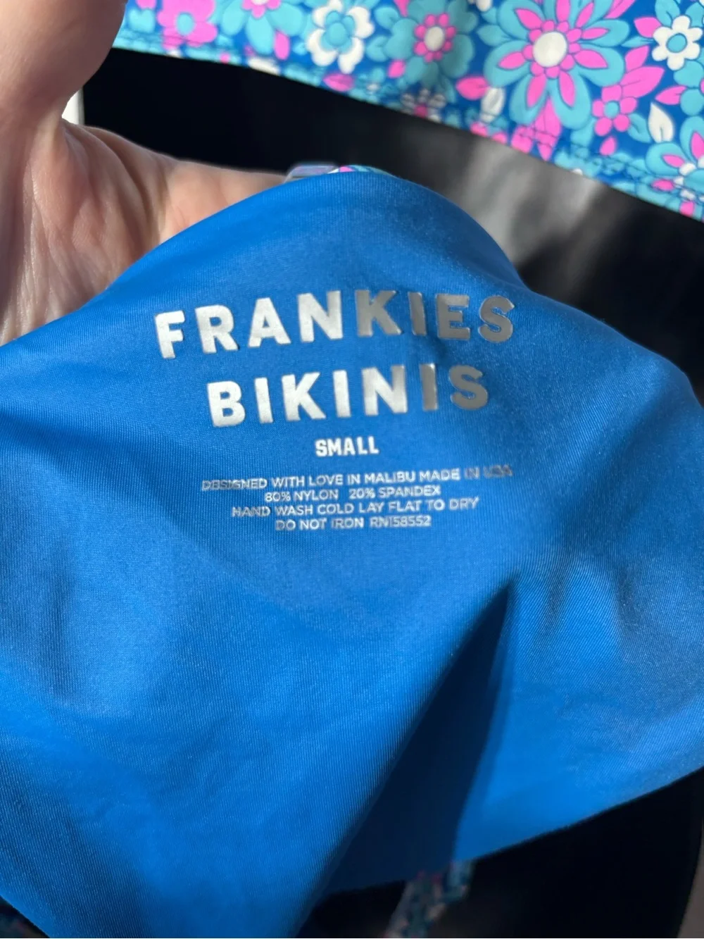 Frankie’s bikinis small/medium floral side tie vibrant dopamine bikini